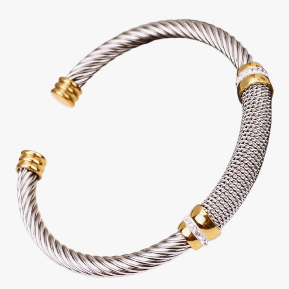 14K Gold Plated Silver Plated Platinum Plated Bangle Cuff Bracelet